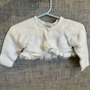Mayoral baby girls white cardigan 6-9 months